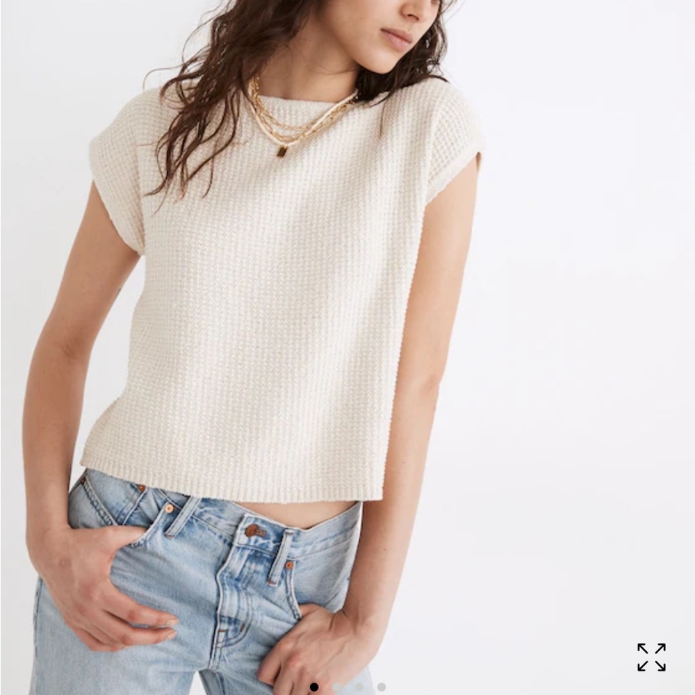 Madewell Boatneck Button-Back Sweater Tee